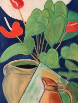 les fleurs anthurium .annee 1994.dim:90x65 .prix .1800€