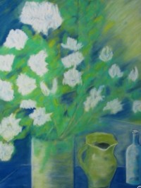 Gardénia (pastel sec ) année 1994 .prix.1800€