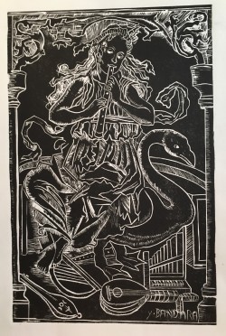 linogravure 50x40 .année 1996  