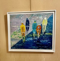 peinture à l'huile au couteau 70x80 /2001 /tour de France /1900€